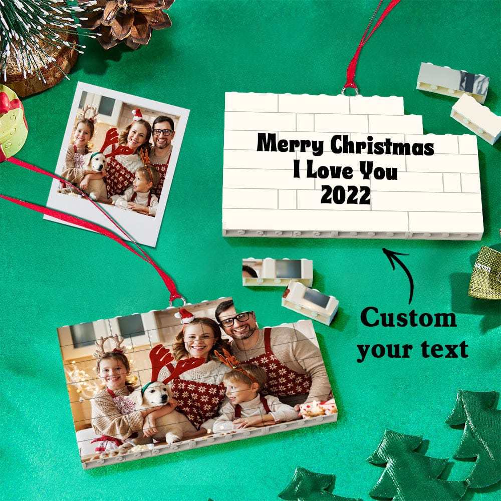 Custom Photo Building Brick Puzzle Photo Block Ornament Unique Christmas Gift - Giftlab