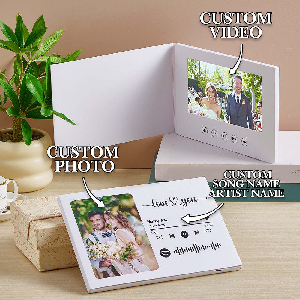 Personalized Video Greeting Card Custom Video Brochures Video Book Gift for Lover - MyCustomBrickFigures