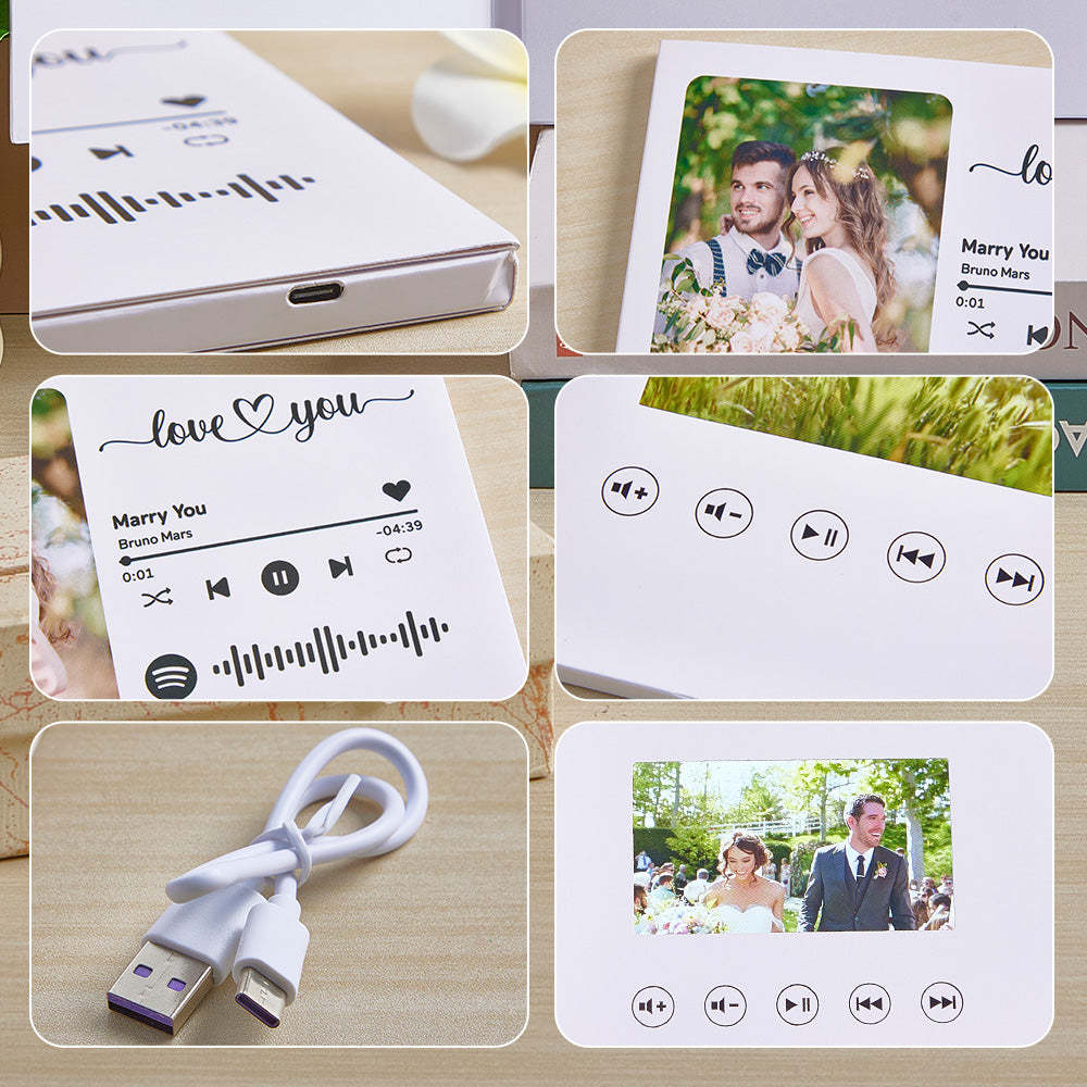 Personalized Video Greeting Card Custom Video Brochures Video Book Gift for Lover - MyCustomBrickFigures
