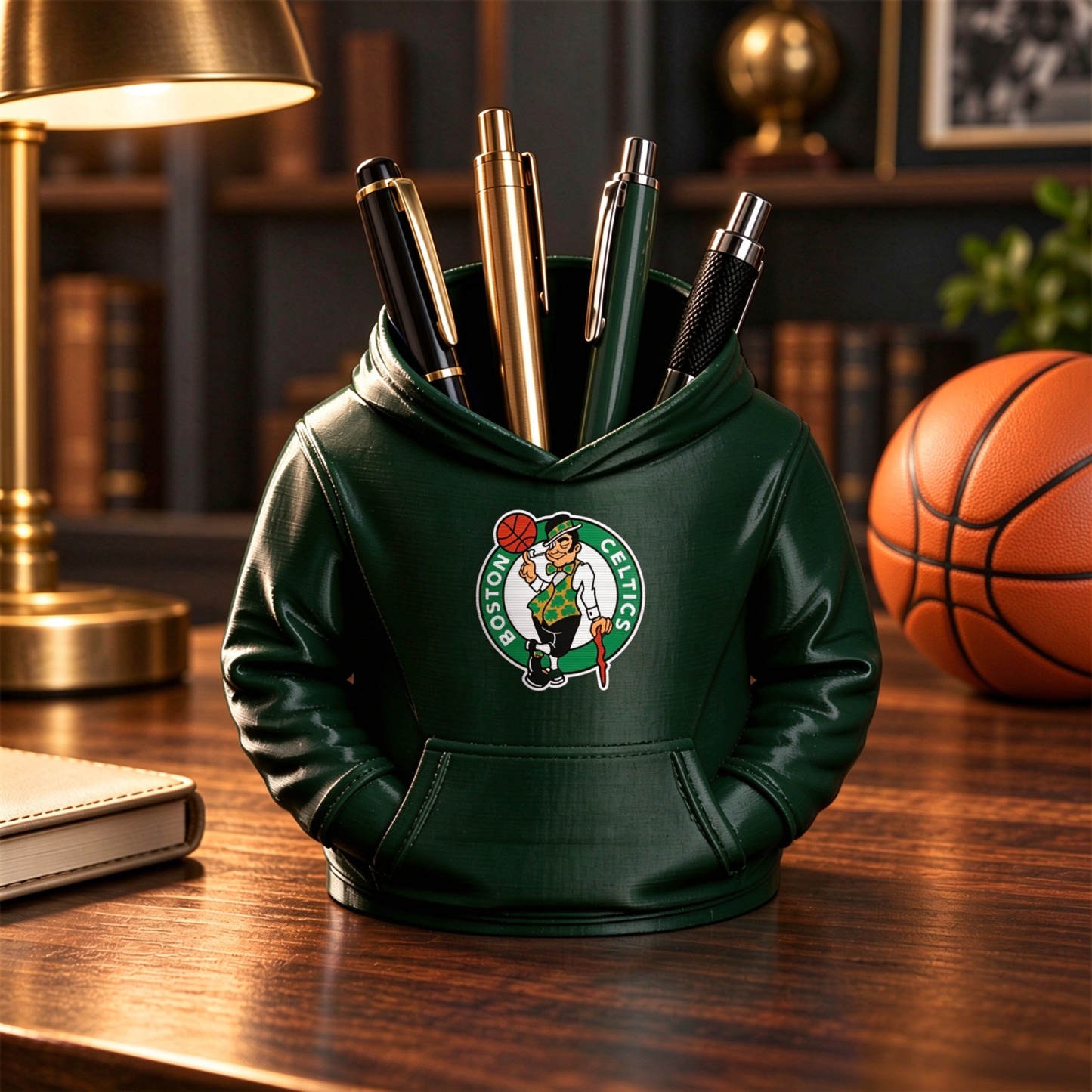 Basketball Hoodie Desk Organizer, Pen Pencil and Utensil Holder Fan Gift - MyCustomBrickFigures