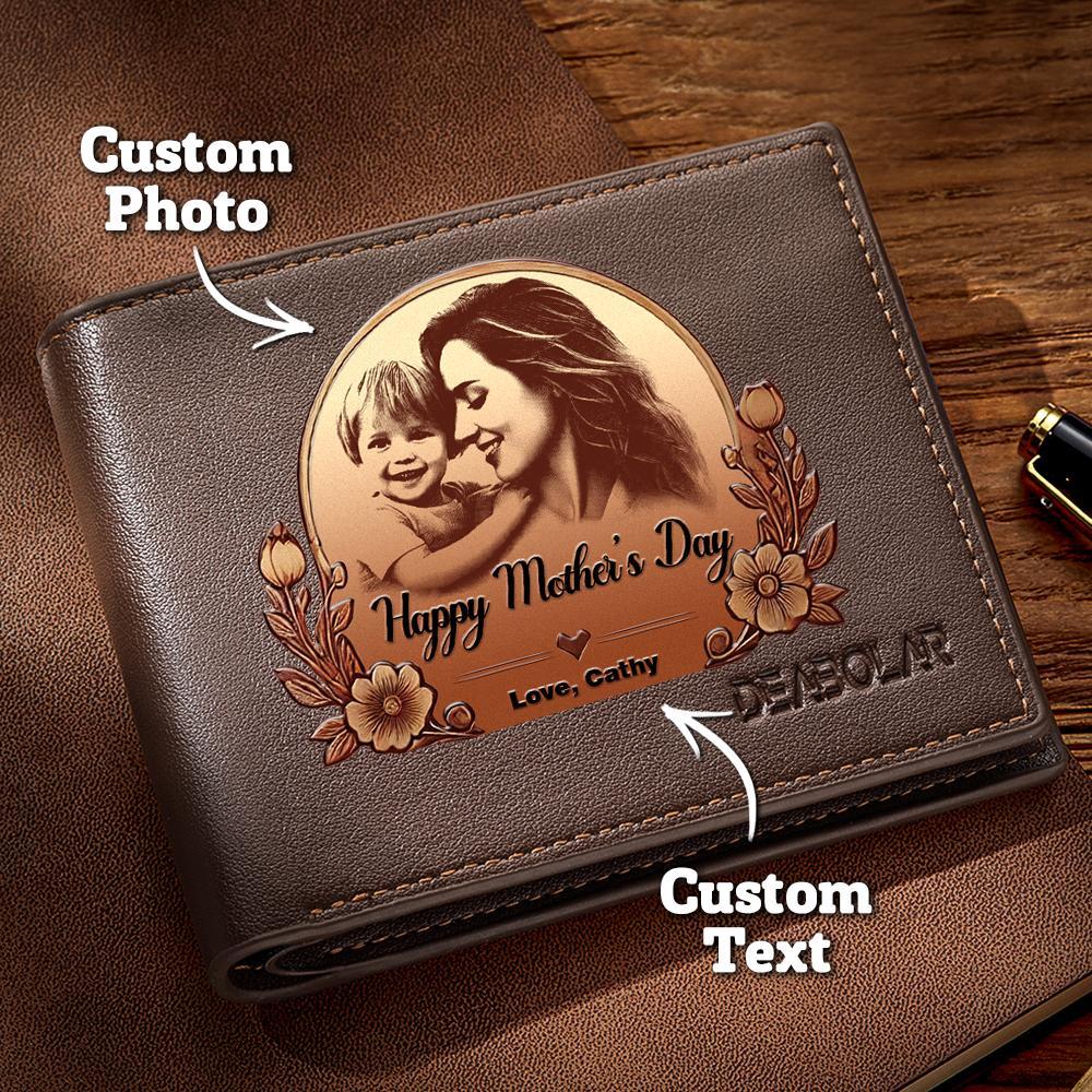 Custom Photo Wallet Mother's Day Gift with Your Name Purse