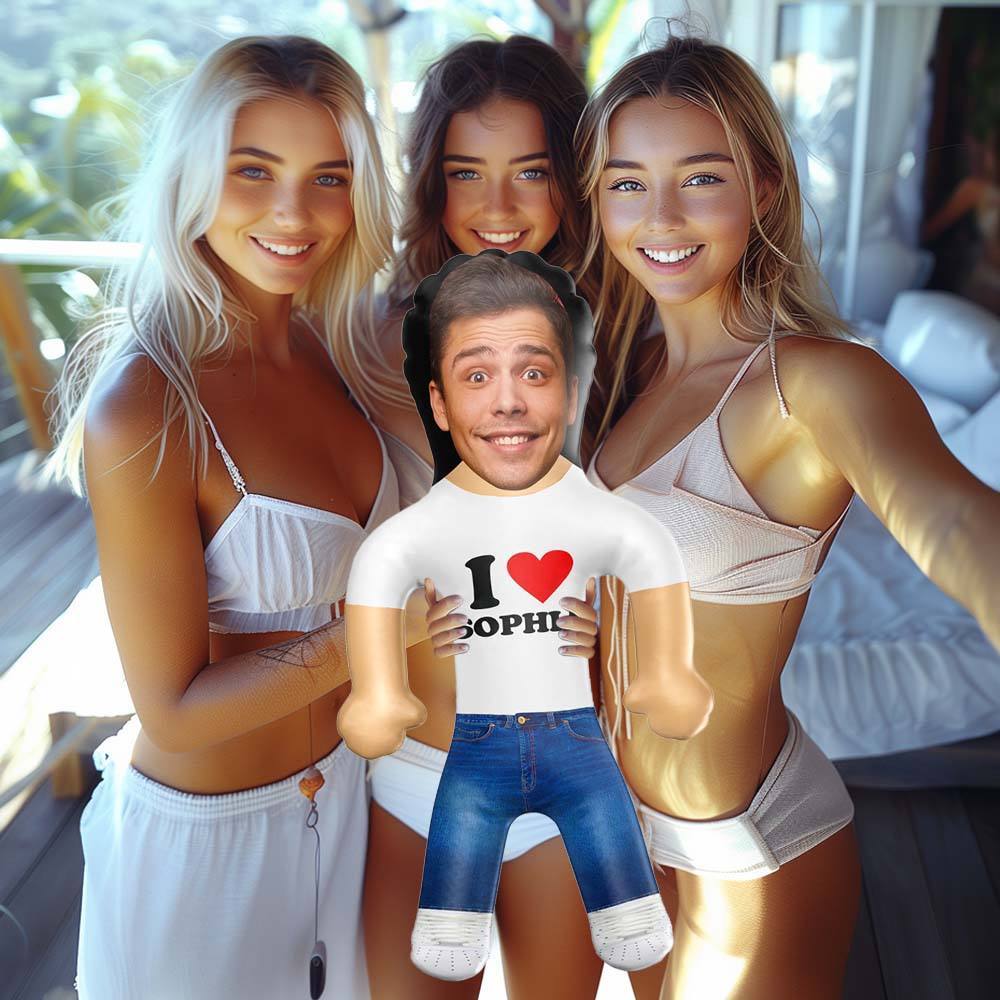 Personalized I Heart You Blow Up Dolls Custom Funny Inflatable Doll Gift for Her - Giftlab