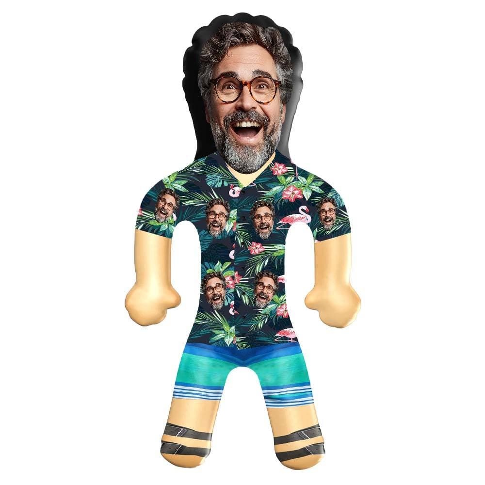Personalized Blow Up Dolls Hawaiian Shirt Colorful Flamingo Funny Inflatable Man Printed Face for Party Favors - Giftlab