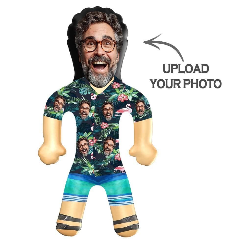 Personalized Blow Up Dolls Hawaiian Shirt Colorful Flamingo Funny Inflatable Man Printed Face for Party Favors - Giftlab