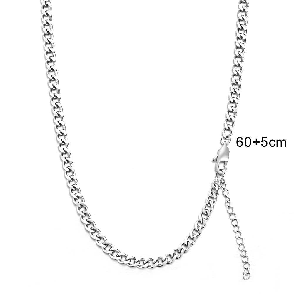 25.59in Silver Dog Tag Chain Length Adjustable For Men Women - MyCustomBrickFigures
