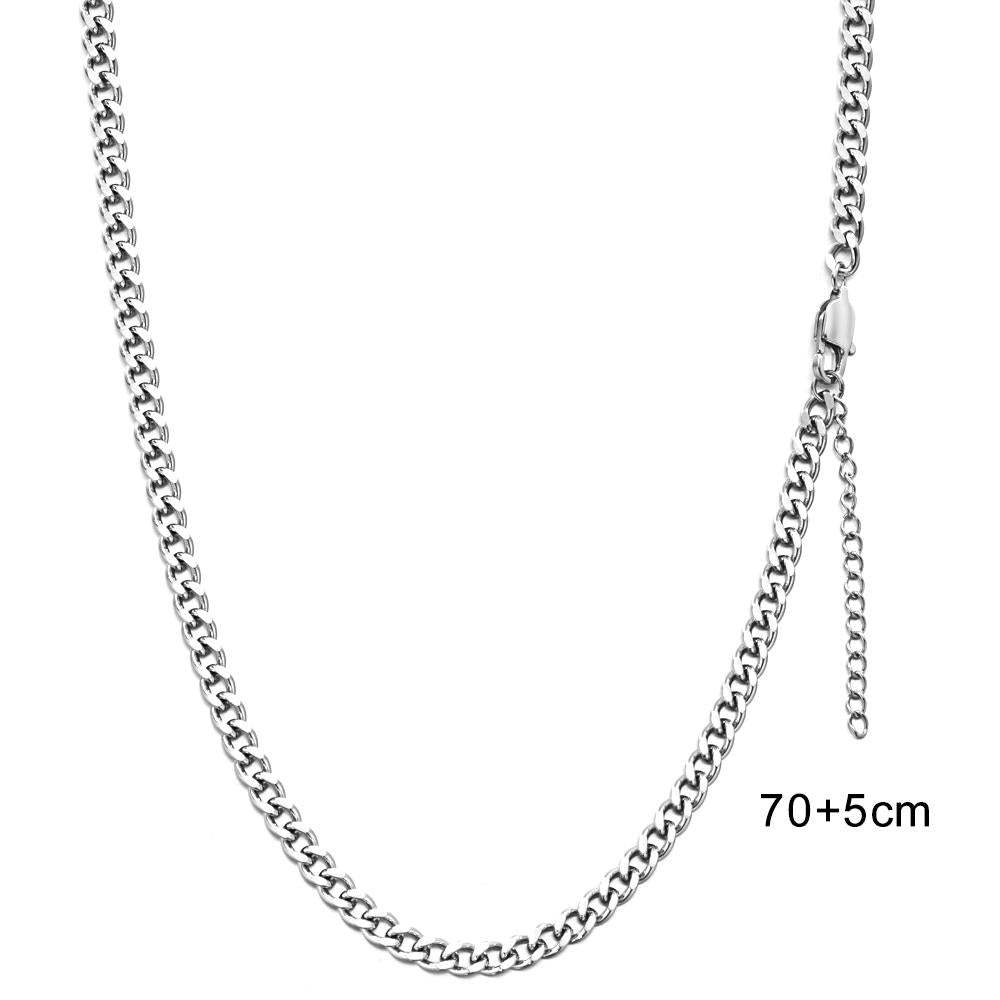 29.5in Silver Dog Tag Chain Length Adjustable For Men Women - MyCustomBrickFigures