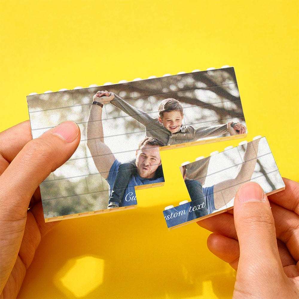 Custom Building Brick Photo Block Personalised Brick Puzzles Gift for Family - Giftlab