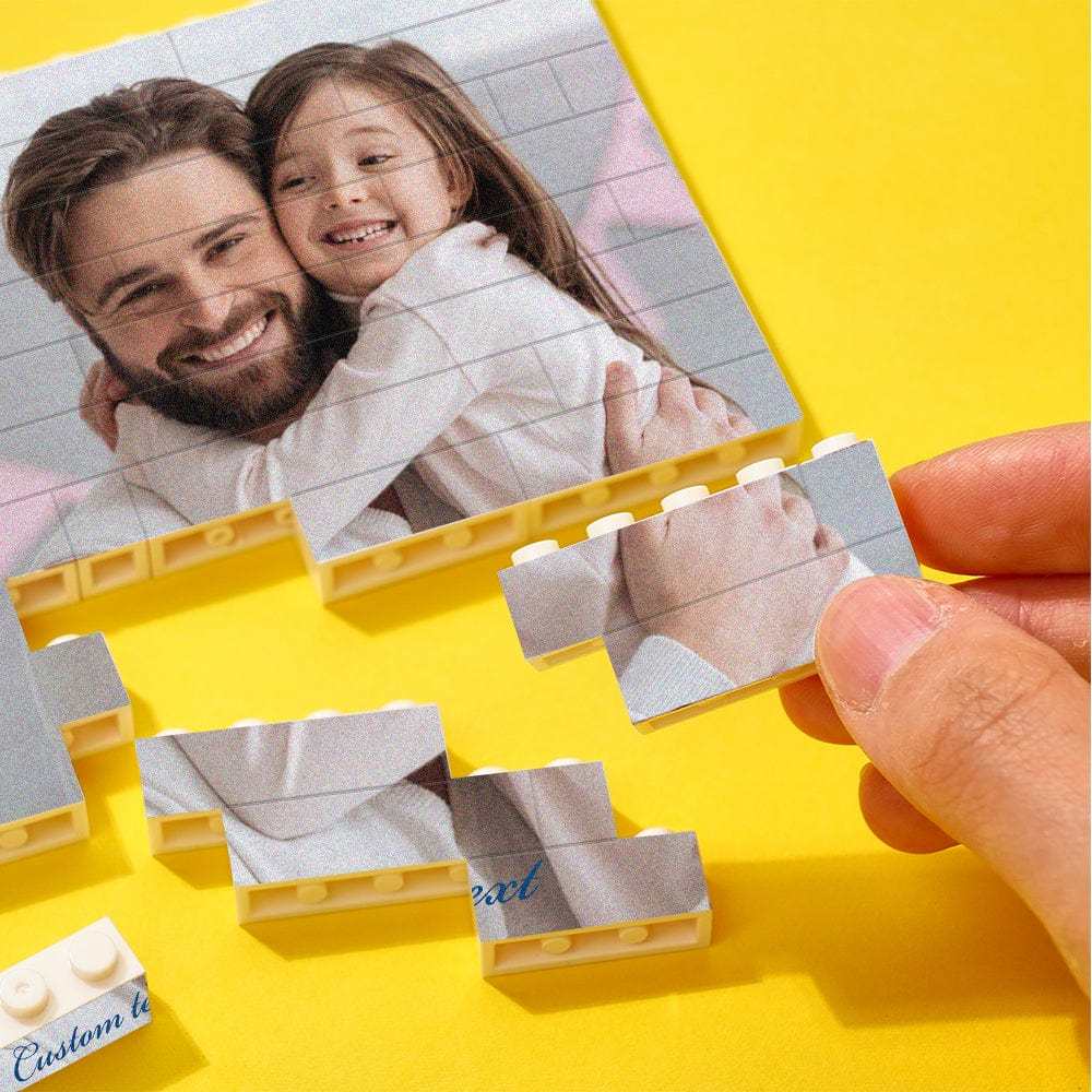 Custom Building Brick Photo Block Personalised Brick Puzzles Gift for Family - Giftlab