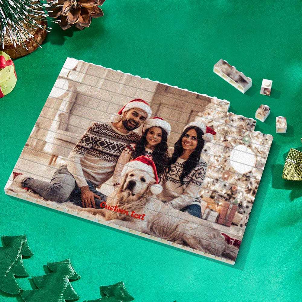 Custom Building Brick Photo Block Personalised Brick Puzzles Gift for Family - Giftlab