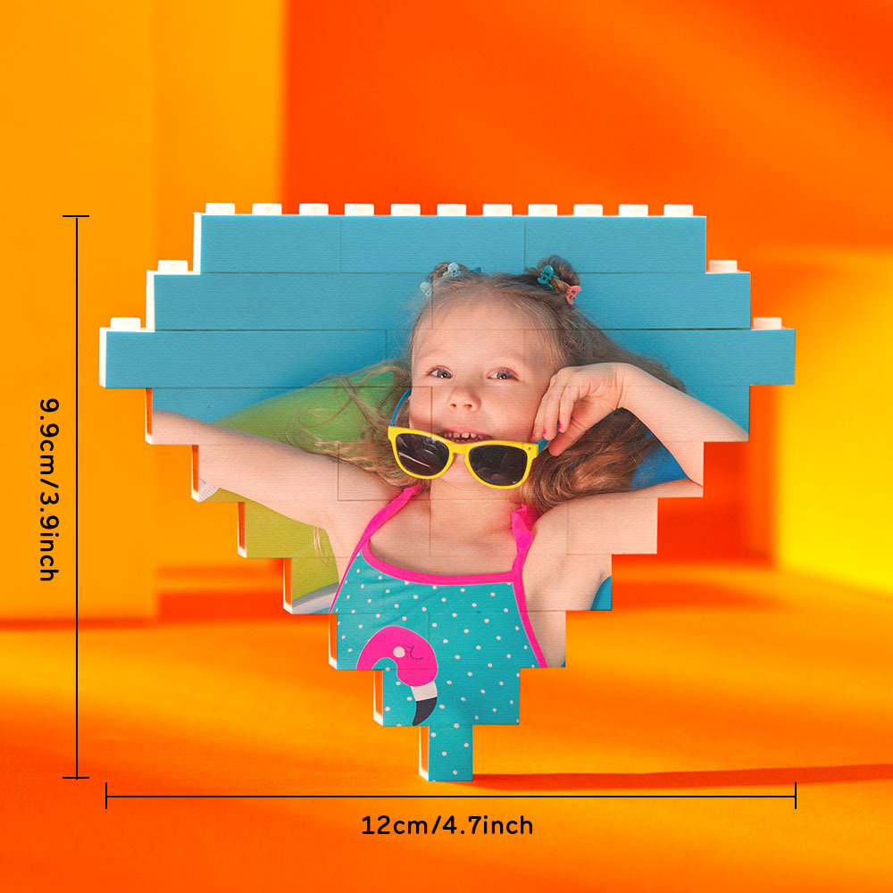 Custom Building Block Puzzle Personalized Photo Brick Diamond Shape - GiftLab