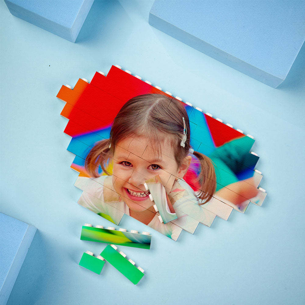 Custom Building Block Puzzle Personalized Photo Brick Diamond Shape - GiftLab