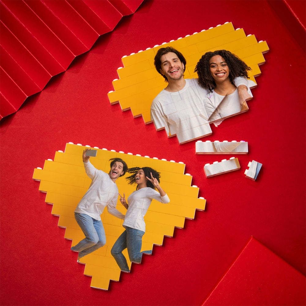 Custom Building Block Puzzle Personalized Photo Brick Diamond Shape - GiftLab