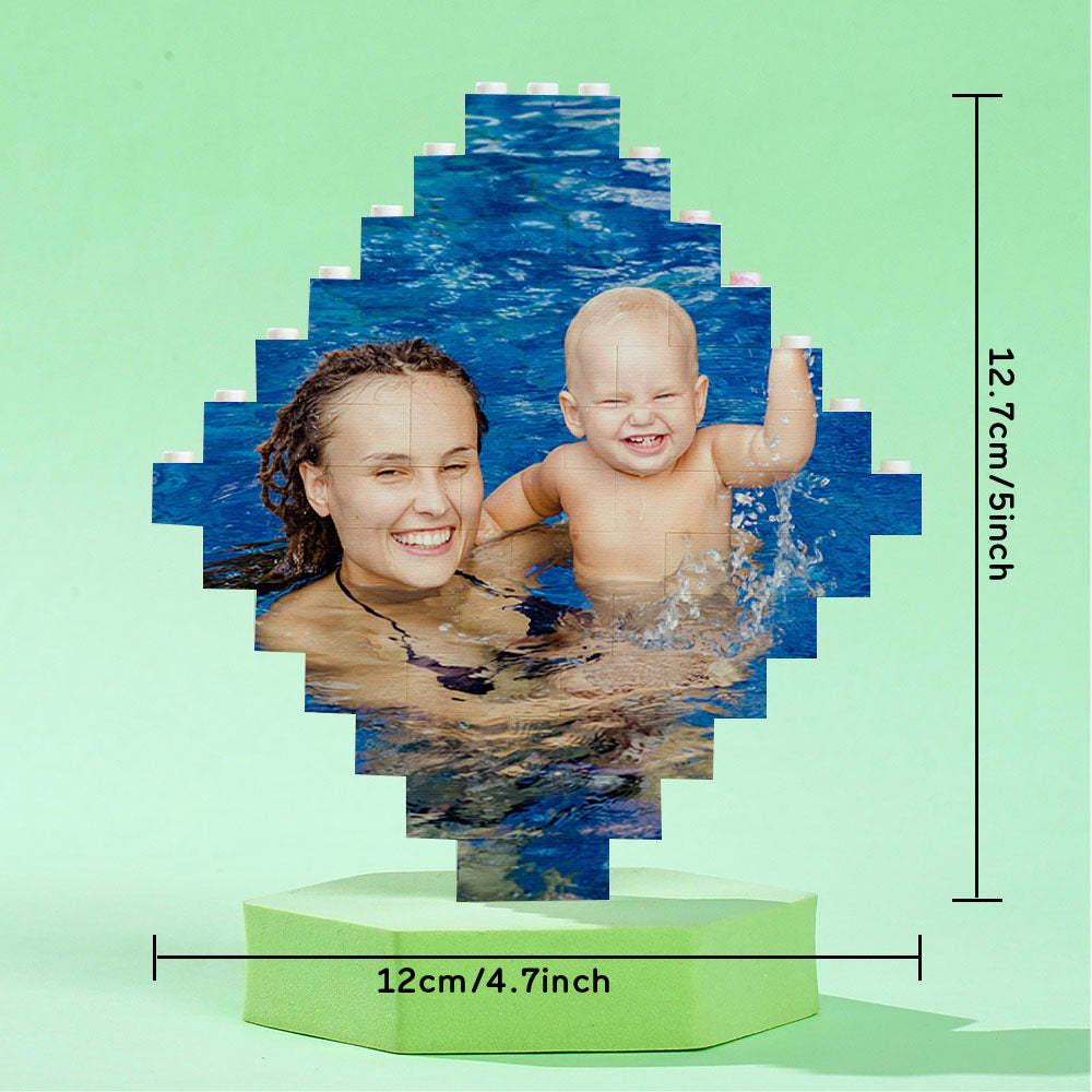 Custom Building Block Puzzle Personalized Photo Brick Lozenge Shape for Pet Lover - GiftLab