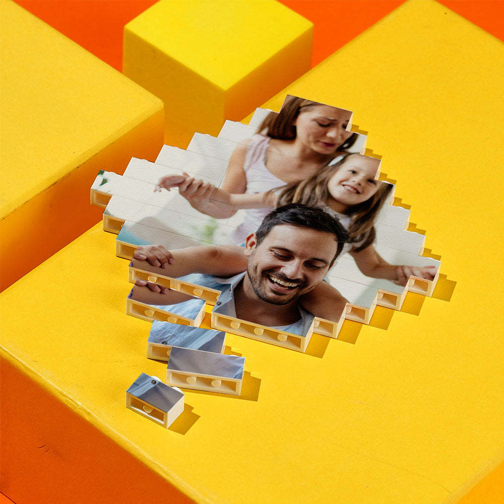 Custom Building Block Puzzle Personalized Photo Brick Lozenge Shape for Pet Lover - GiftLab