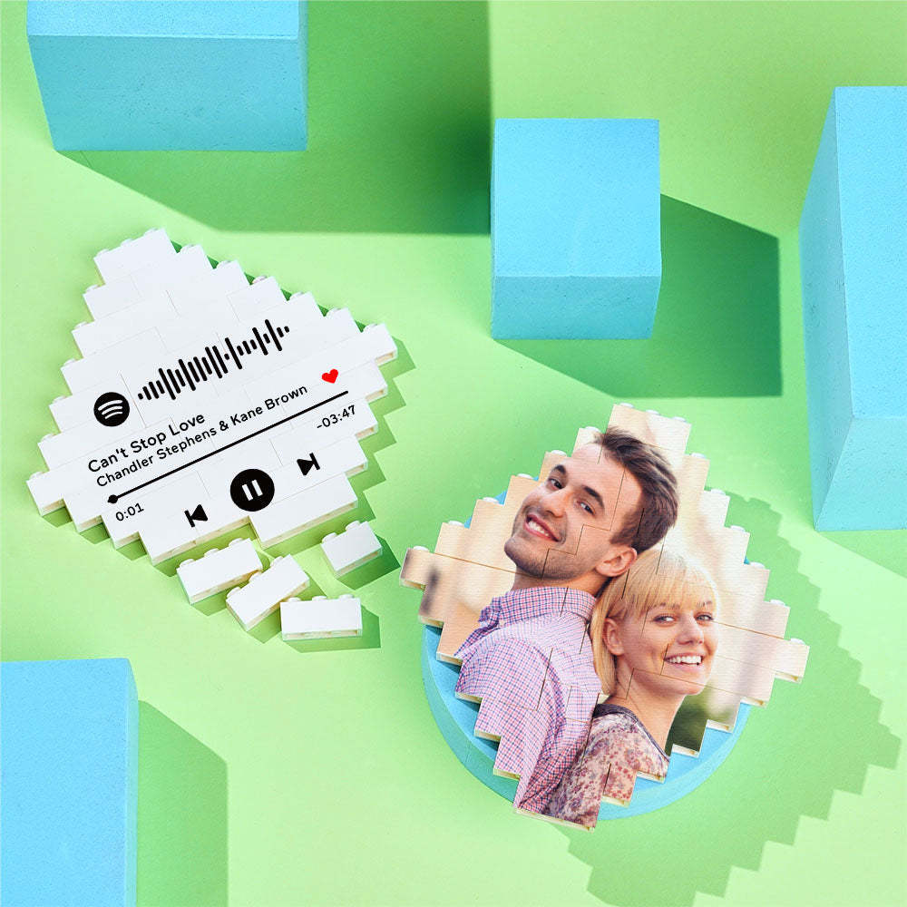 Custom Building Block Puzzle Personalized Photo Brick Lozenge Shape for Pet Lover - GiftLab