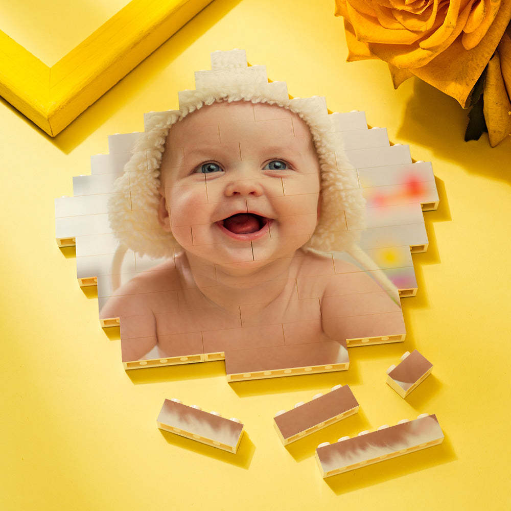 Custom Building Block Puzzle Personalized Photo Brick Pentagon Shape for Lover - GiftLab