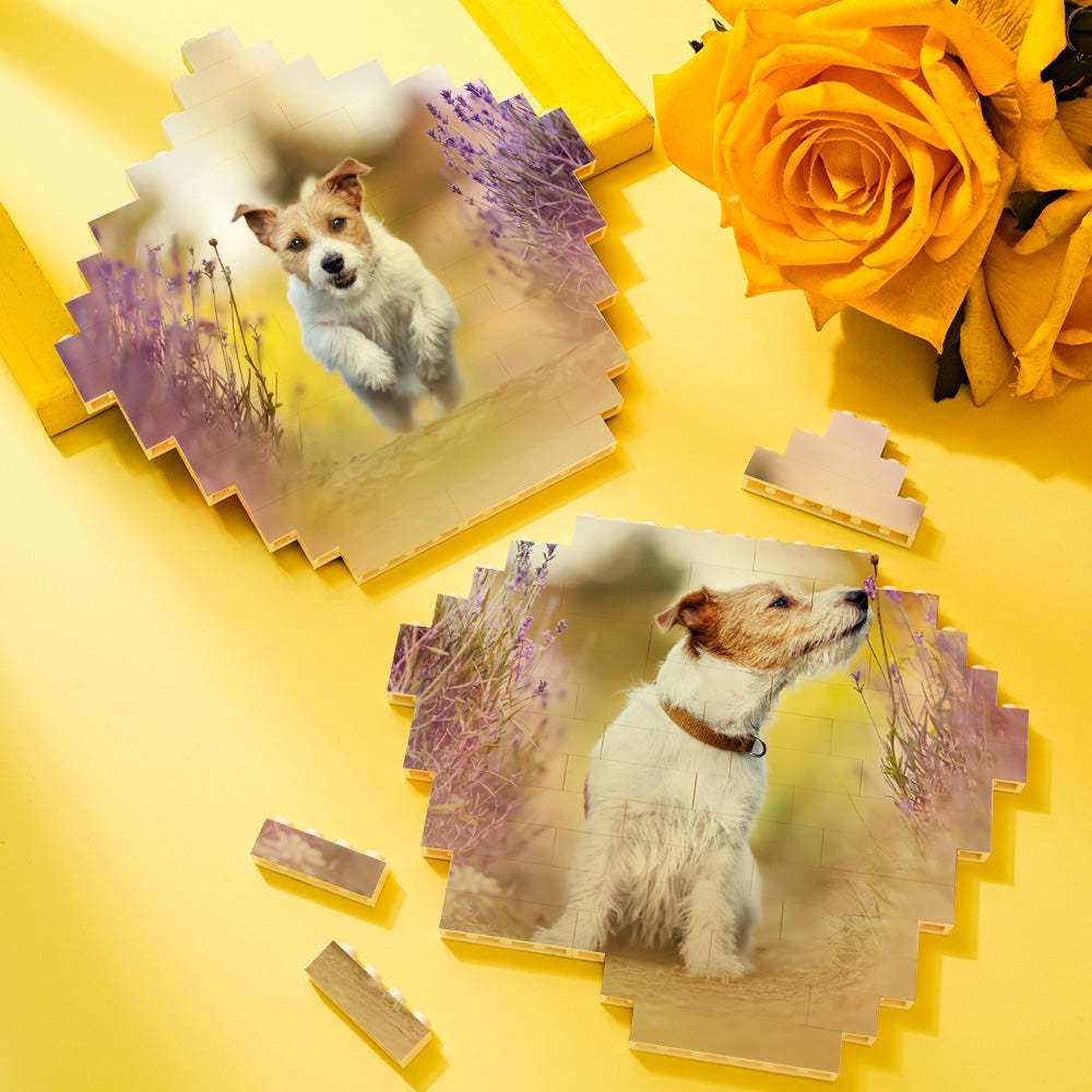 Custom Building Block Puzzle Personalized Photo Brick Pentagon Shape for Lover - GiftLab