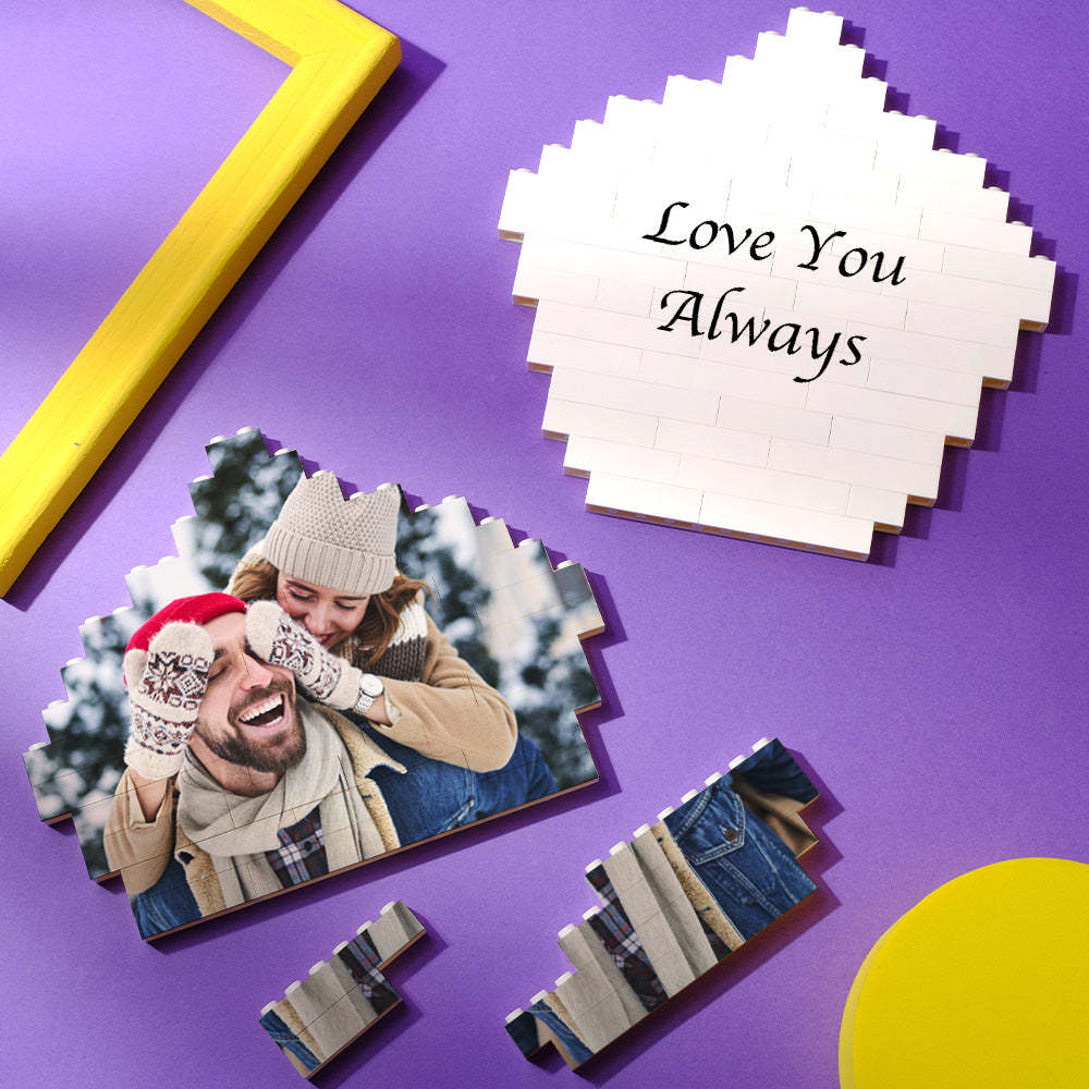 Custom Building Block Puzzle Personalized Photo Brick Pentagon Shape for Lover - GiftLab
