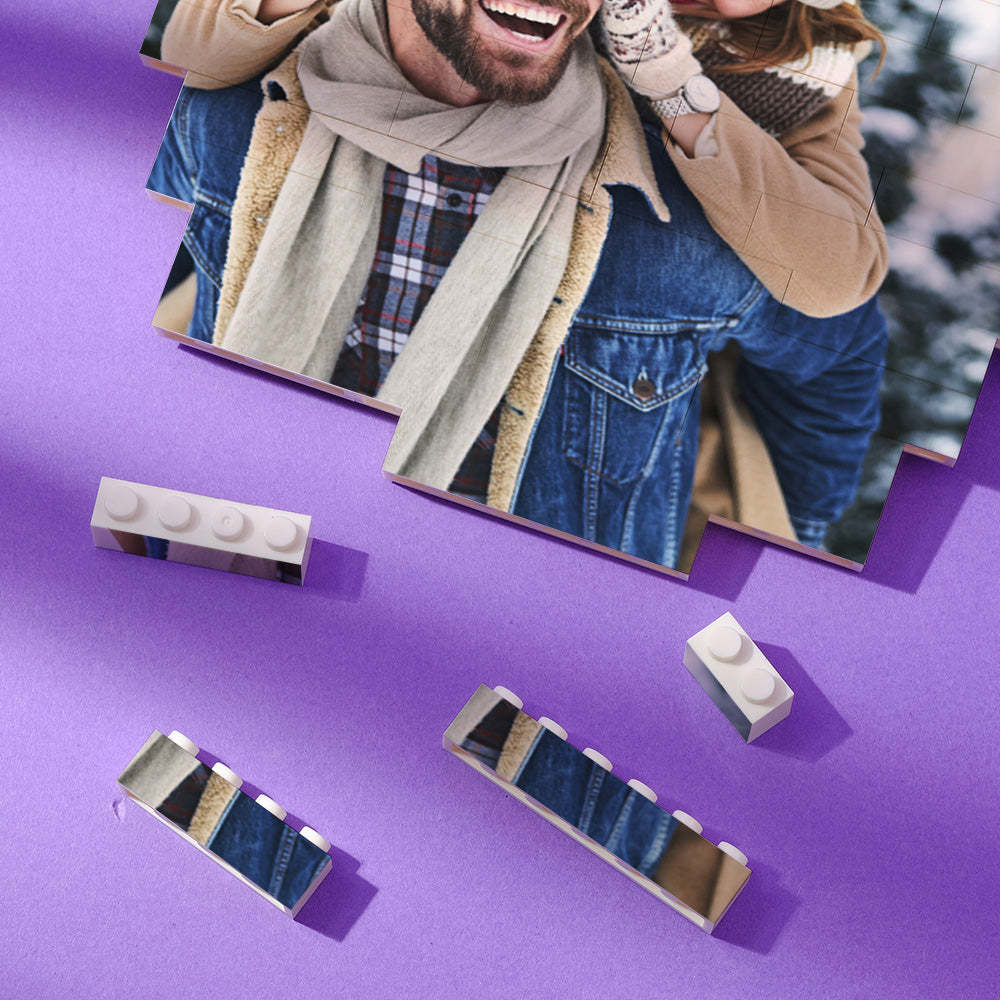 Custom Building Block Puzzle Personalized Photo Brick Pentagon Shape for Lover - GiftLab