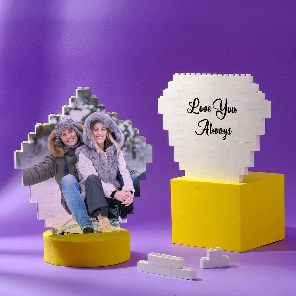 Custom Building Block Puzzle Personalized Photo Brick Pentagon Shape for Lover - GiftLab
