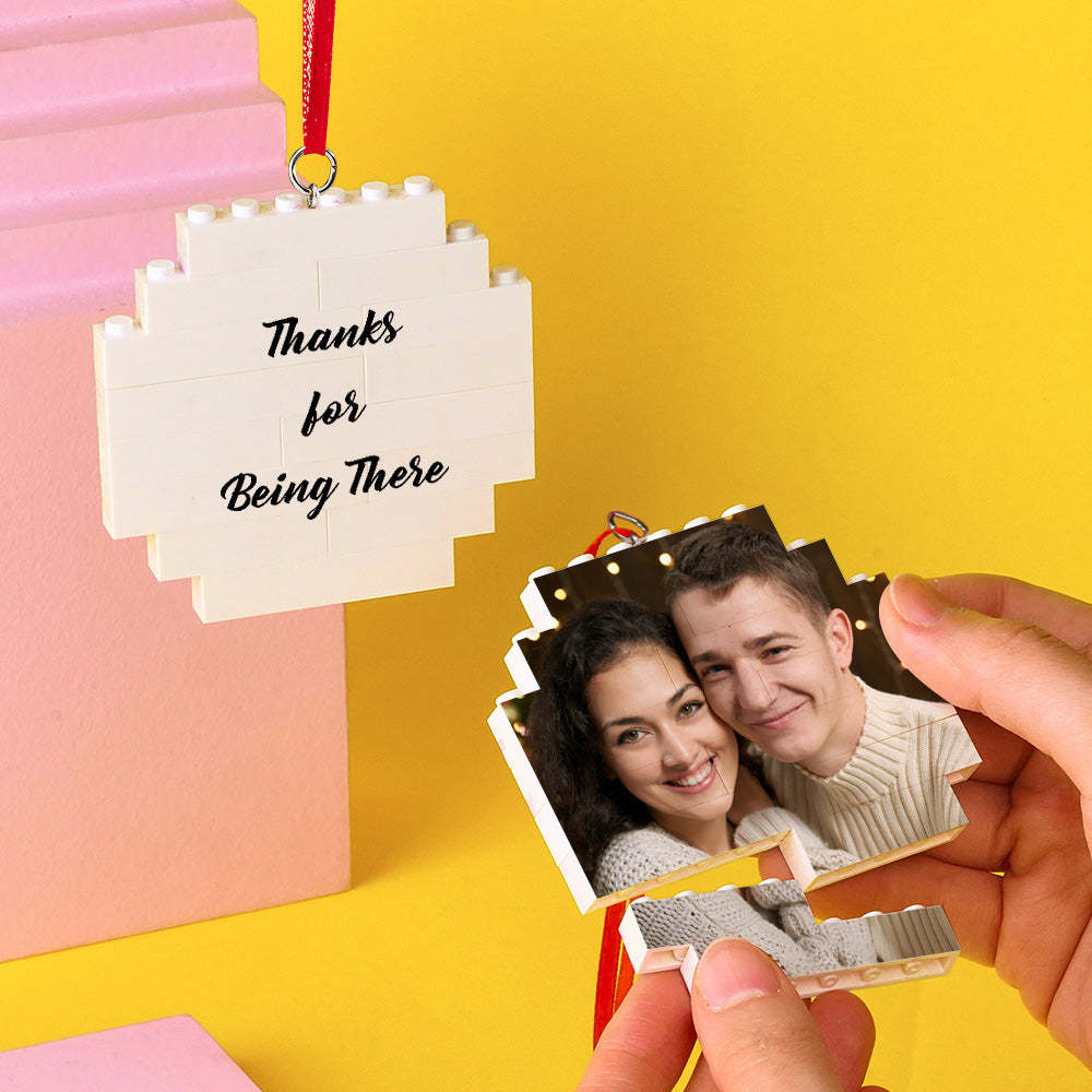 Custom Building Block Puzzle Personalized Photo Brick Octagon Shape Christmas Ornament for Lover - GiftLab