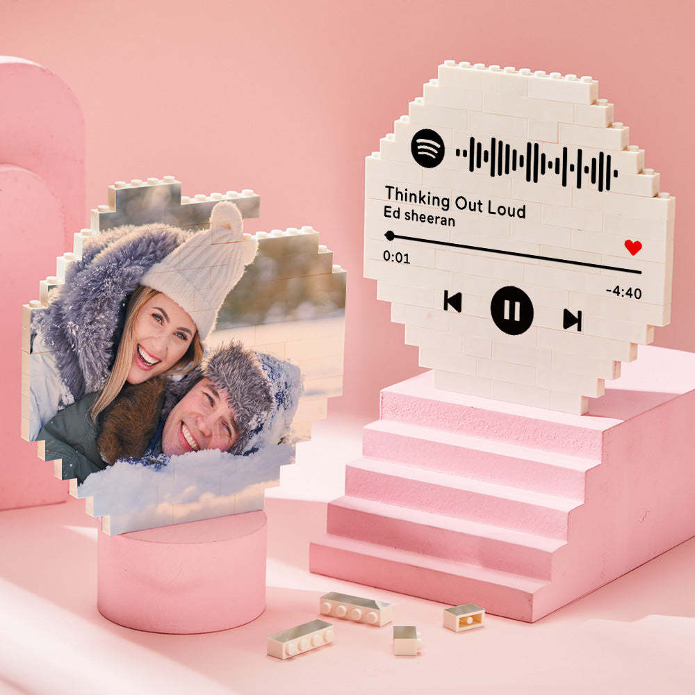 Custom Building Block Puzzle Personalized Photo Brick Octagon Shape for Family - GiftLab