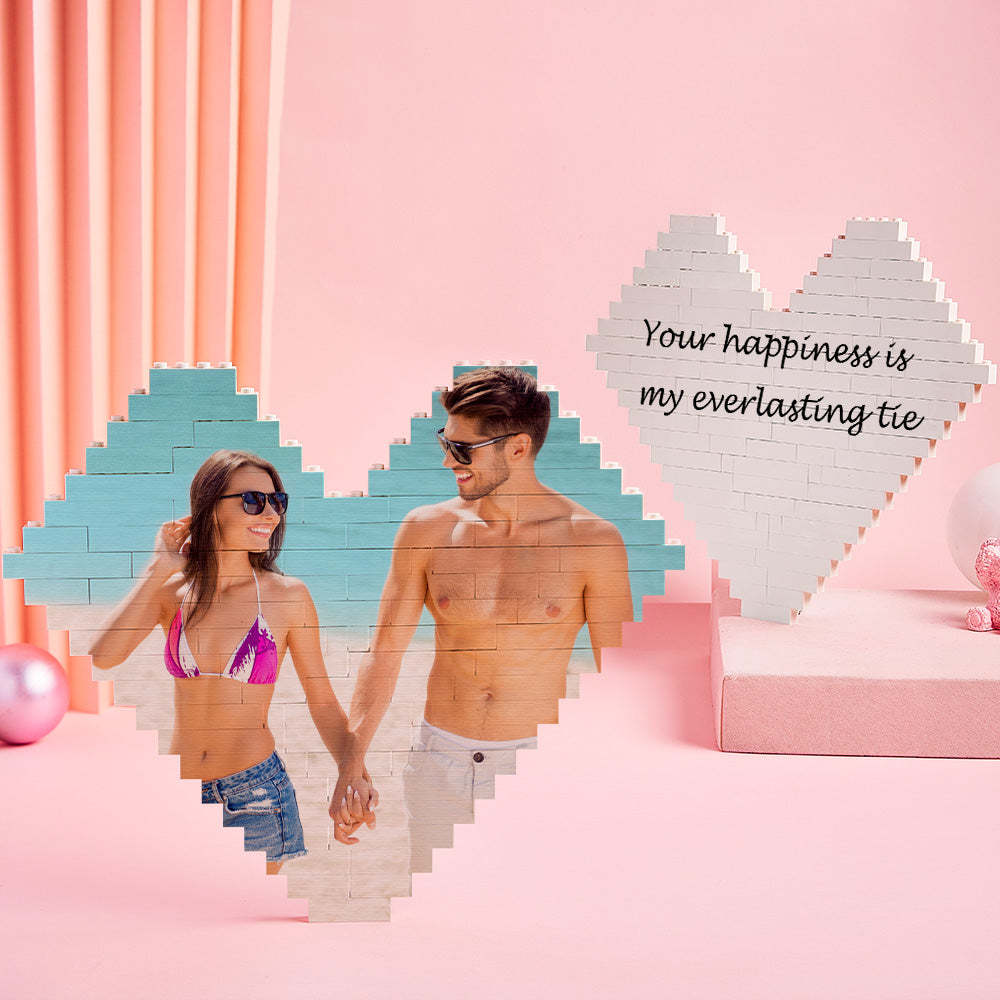 Custom Music Code Building Brick Personalized Photo Block Heart Shape - Mycustombrickheadz