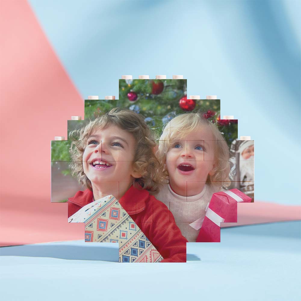 Custom Music Code Personalized Brick Round Building Photo Block Frame - Mycustombrickheadz