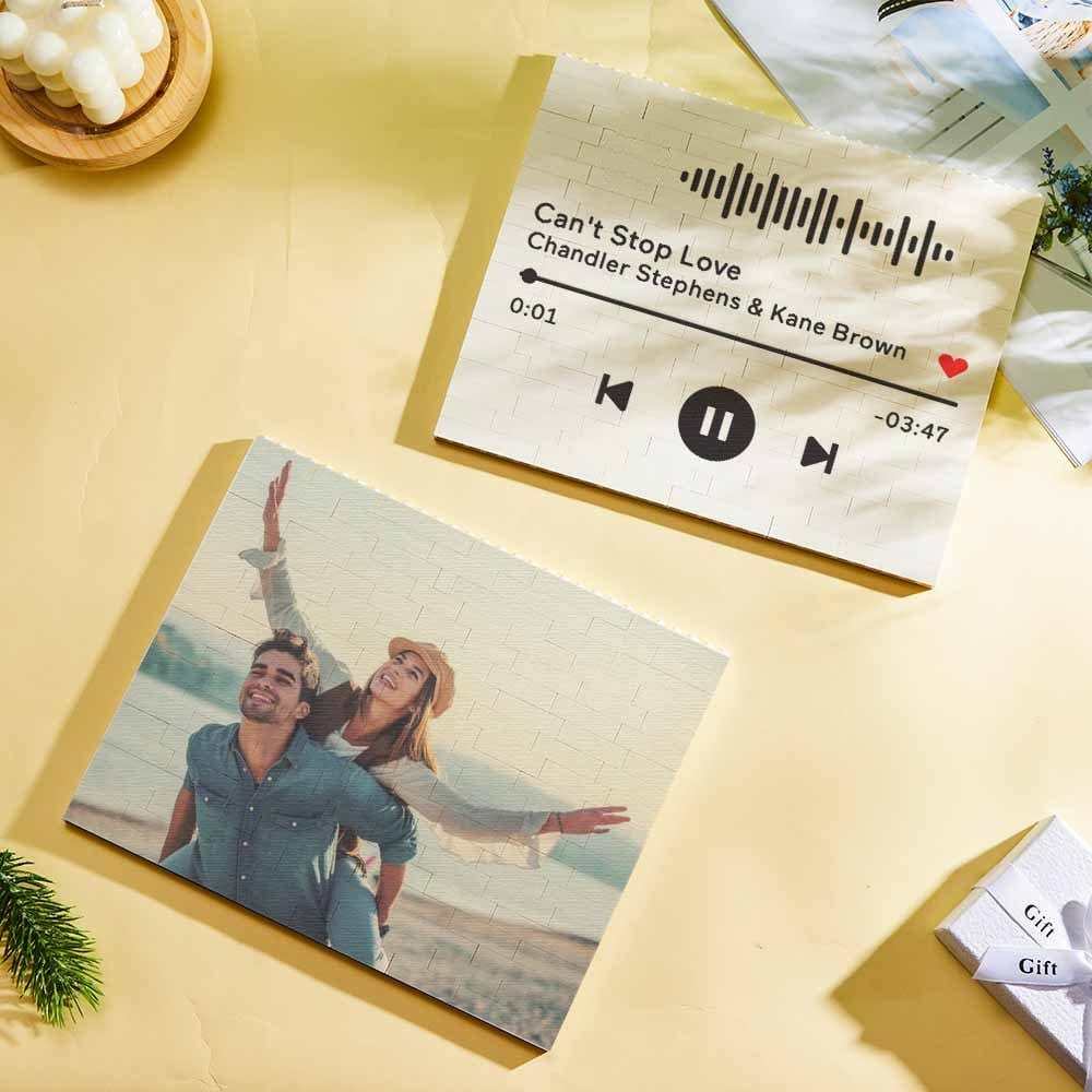 Song Code Personalized Building Brick Photo Block Frame - Giftlab