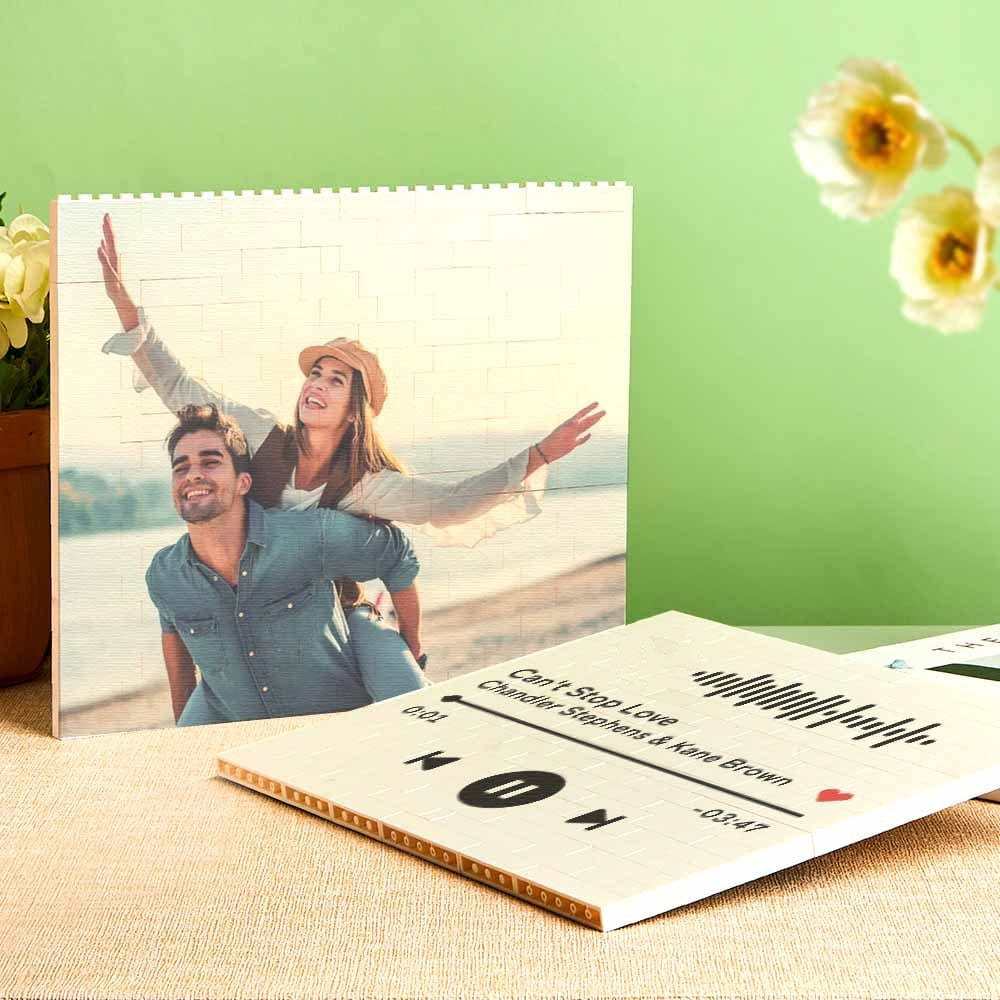 Song Code Personalized Building Brick Photo Block Frame - Giftlab
