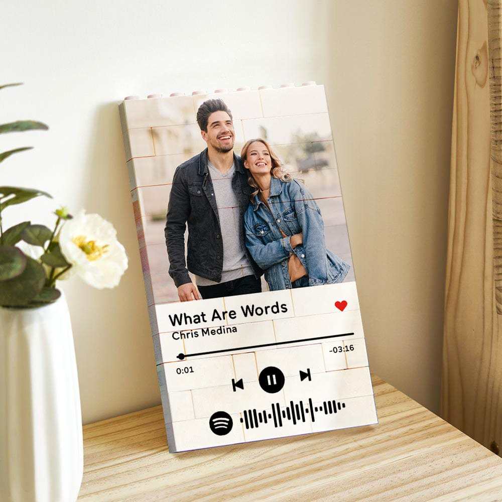Personalised Photo Building Block Custom Spotify Code Gifts for Him - Giftlab