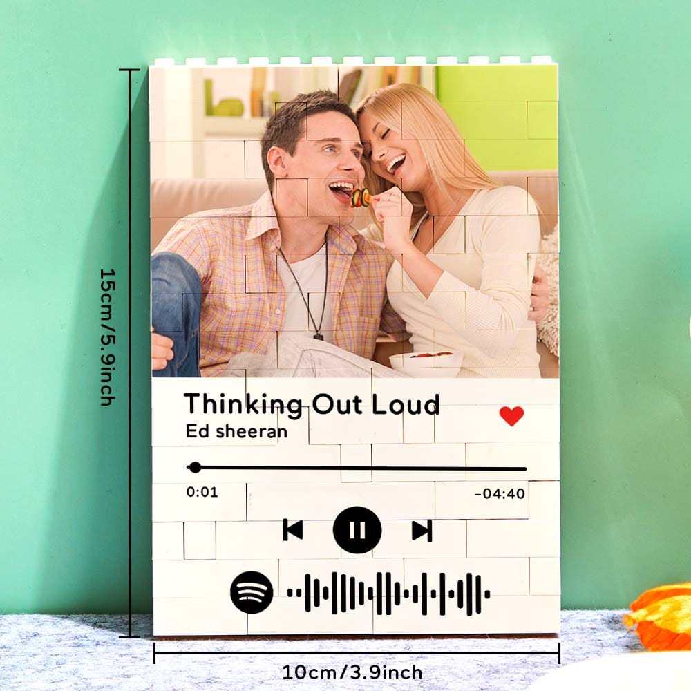 Personalised Photo Building Block Custom Spotify Code Gifts for Him - Giftlab