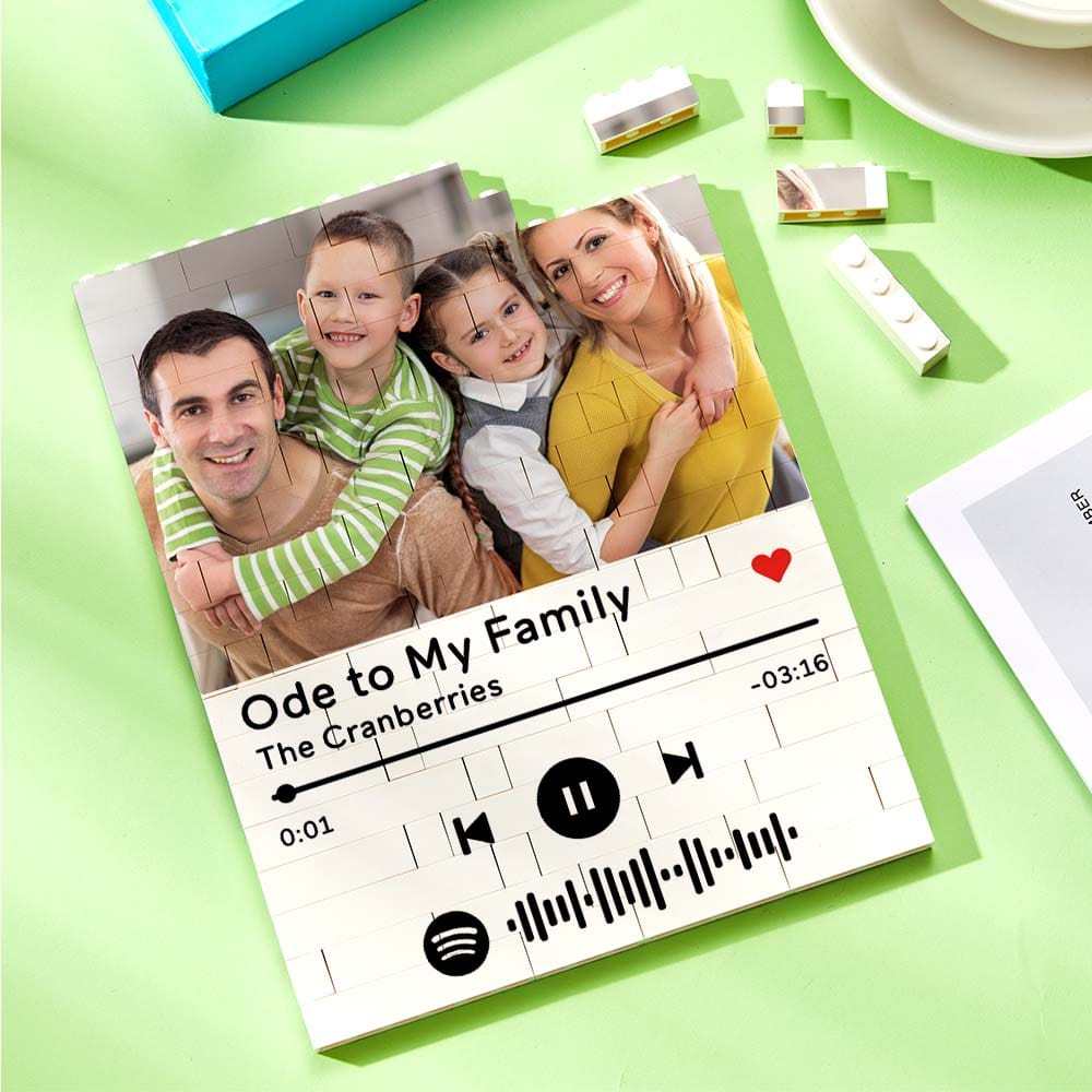 Personalised Photo Building Block Custom Spotify Code Gifts for Him - Giftlab