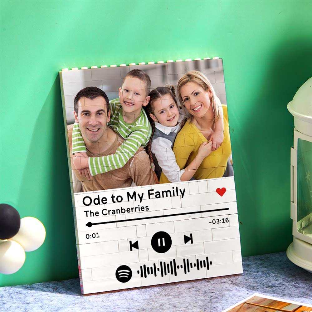 Personalised Photo Building Block Custom Spotify Code Gifts for Him - Giftlab