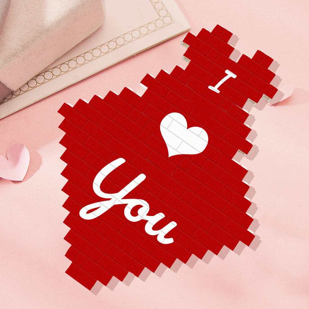 Custom 3PCS Building Brick Puzzles Personalized Heart Shaped Block Gift For Couple - Giftlab