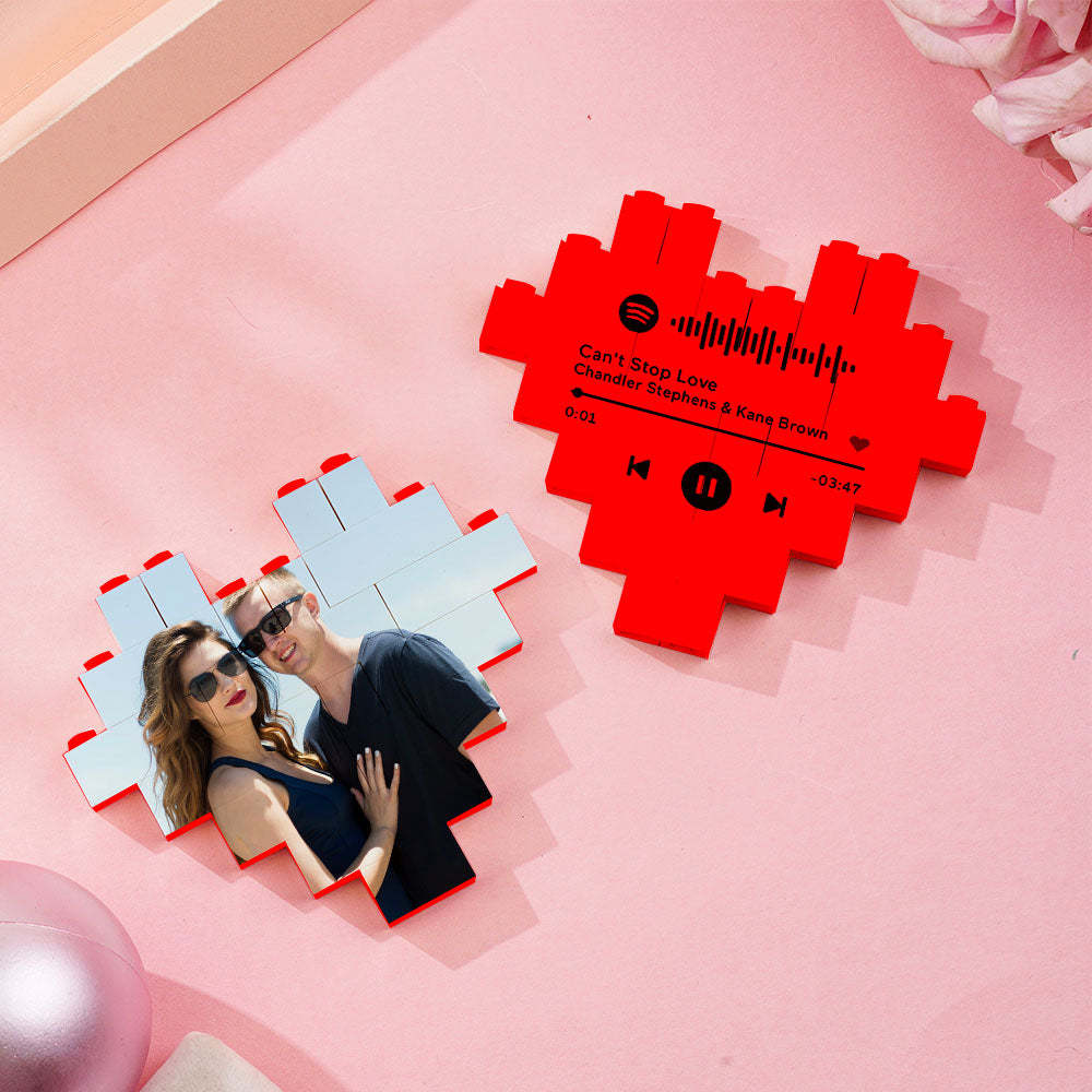 Custom Building Block Puzzle Personalized Printed Heart Block - GiftLab