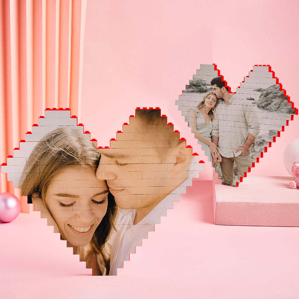 Custom Building Block Puzzle Personalized Printed Heart Block - GiftLab