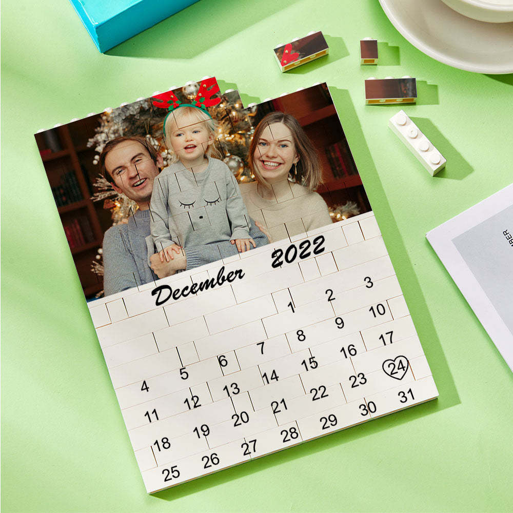 Custom Photo Building Block Puzzle Calendar Important Date Gifts for Him - GiftLab
