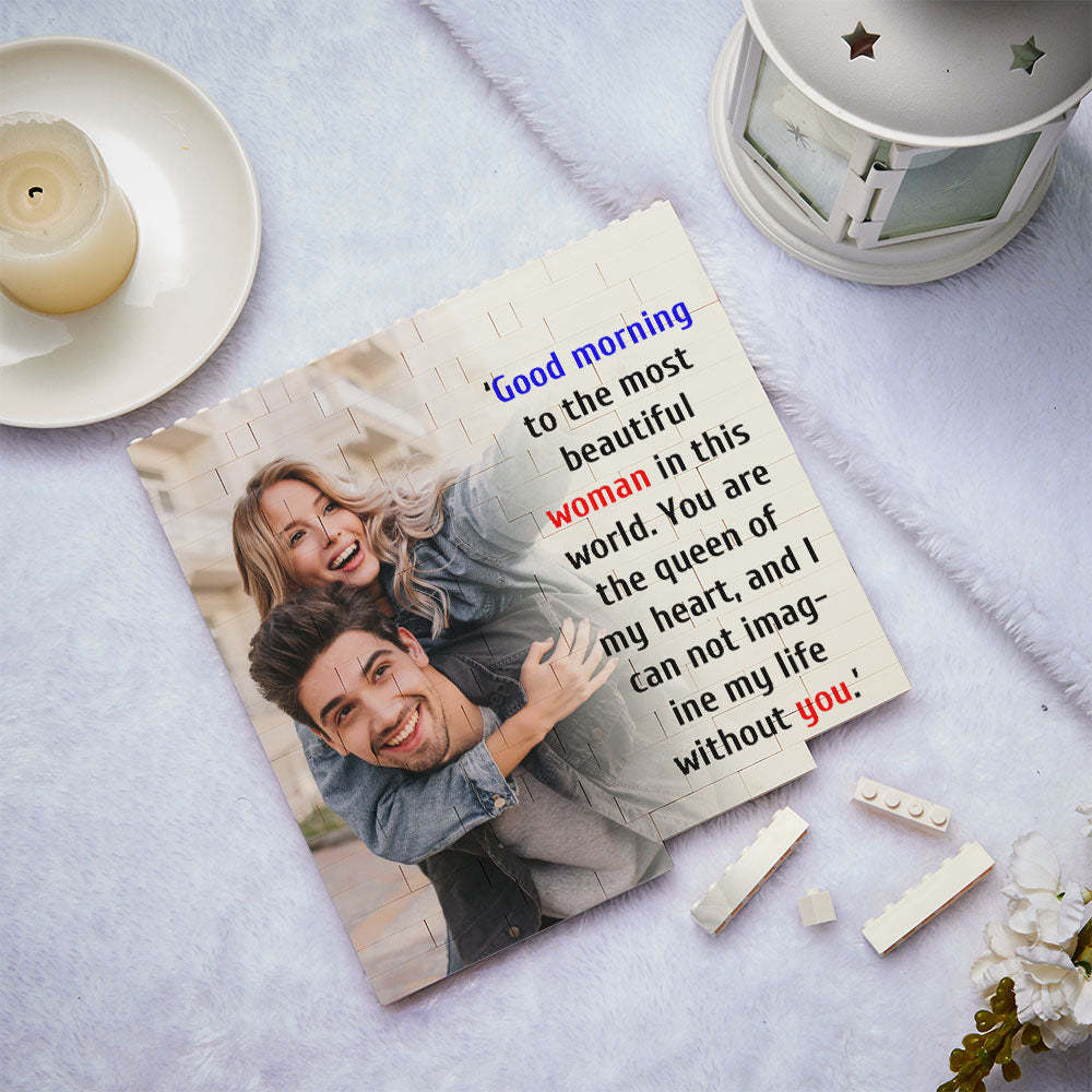 Custom Building Block Puzzle Square Photo Block Frame Gifts for Her - GiftLab