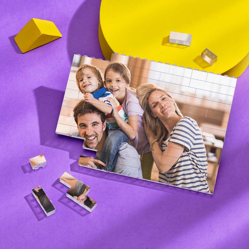 Custom Building Block Puzzle Horizontal Photo Building Transparent Bricks for Lover - GiftLab
