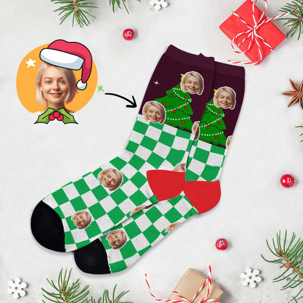 Chrismas Socks,Custom Full Face Photo Socks Personalized Funny Custom Design Best Gift Idea for Xmas Multicolor - Bestchristmasgifts
