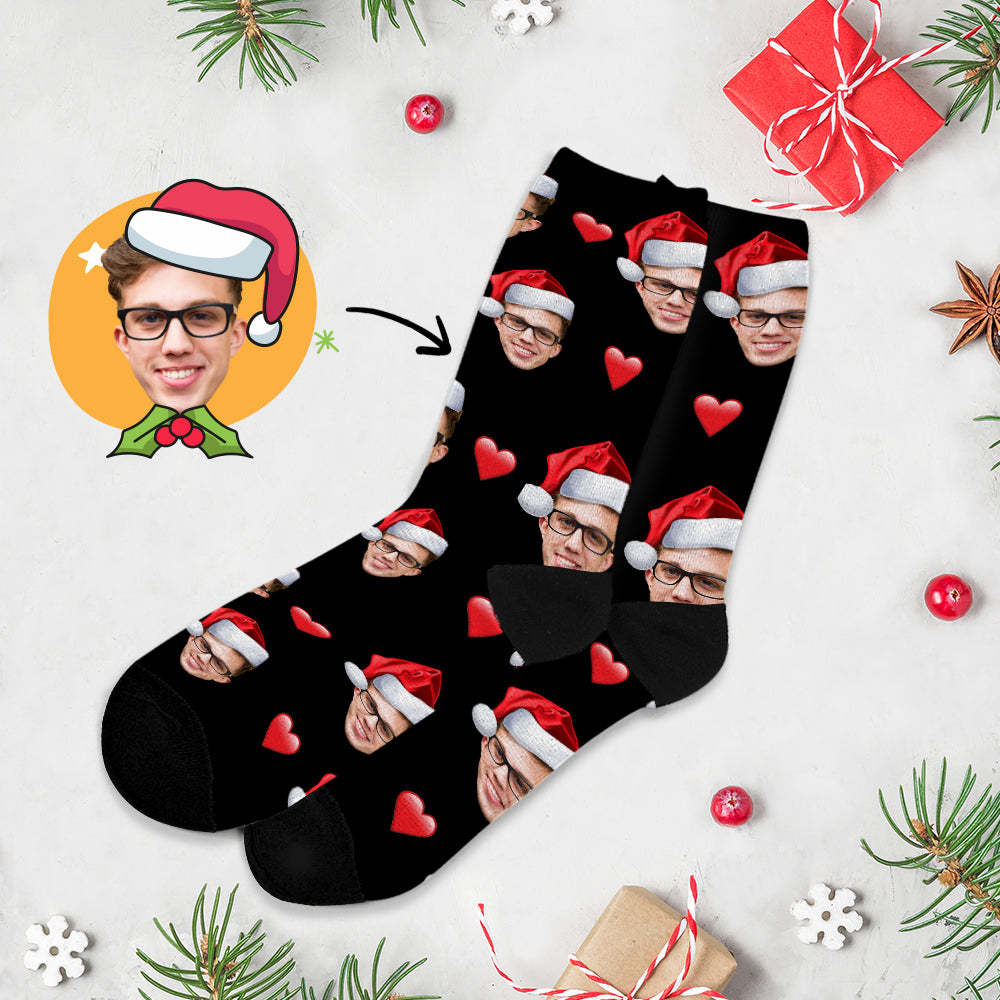Chrismas Socks,Custom Full Face Photo Socks Personalized Funny Custom Design Best Gift Idea for Xmas Multicolor - Bestchristmasgifts