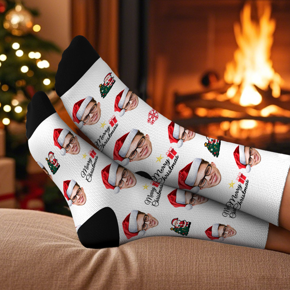 Custom Chrismas Full Face Photo Printed Socks Personalized Custom Designs Best Gift Idea for Xmas - Bestchristmasgifts