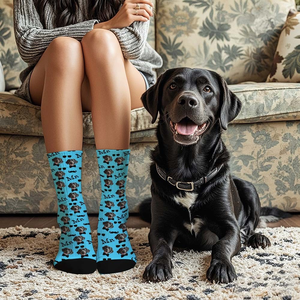 Personalized Face Socks Mr Cute Socks Personalized Photo Custom Design Best Gift Idea - Bestchristmasgifts