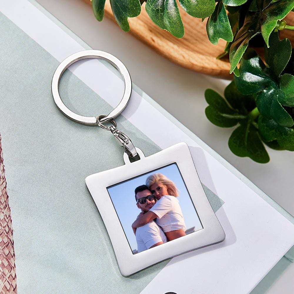 Personalized Photo Keychain Engraved Sturdy Stainless Steel Key Ring Gifts For Him - Giftlab