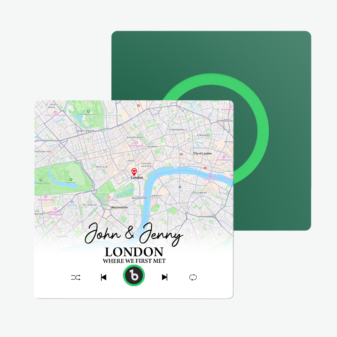 Custom Music Fridge Magnet Upgraded Fridge Magnets with Map Gifts for Her Where We First Met - Fridgebeats