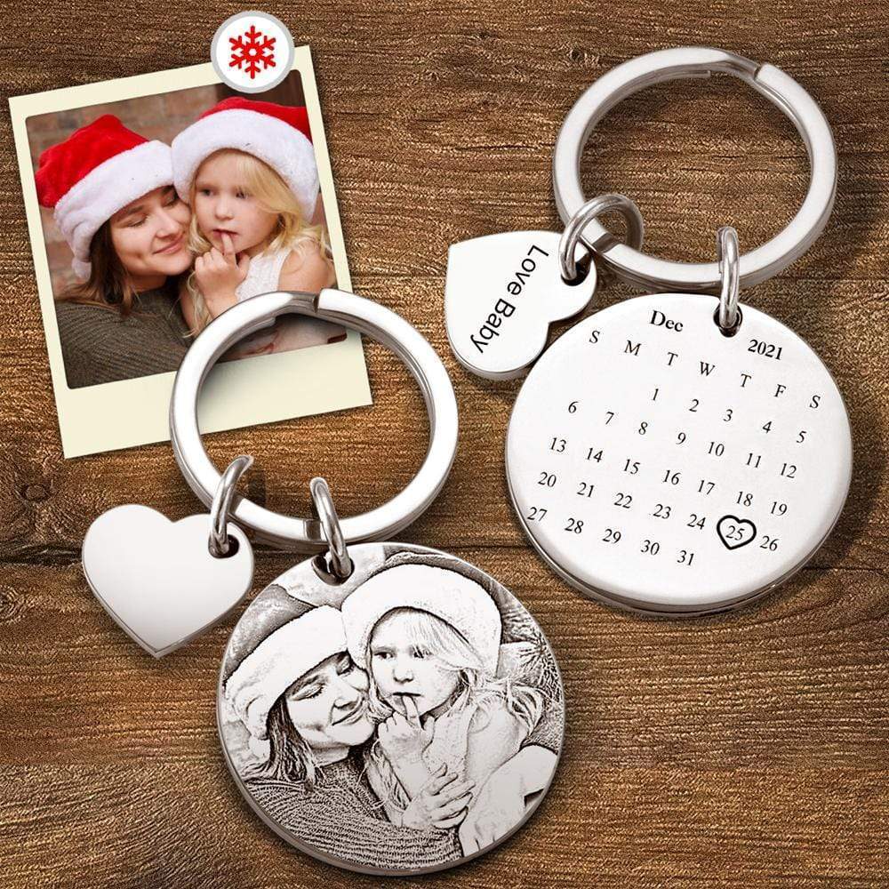 Date Keychain Custom Christmas Gifts for Family Significant Date Marker - Giftlab