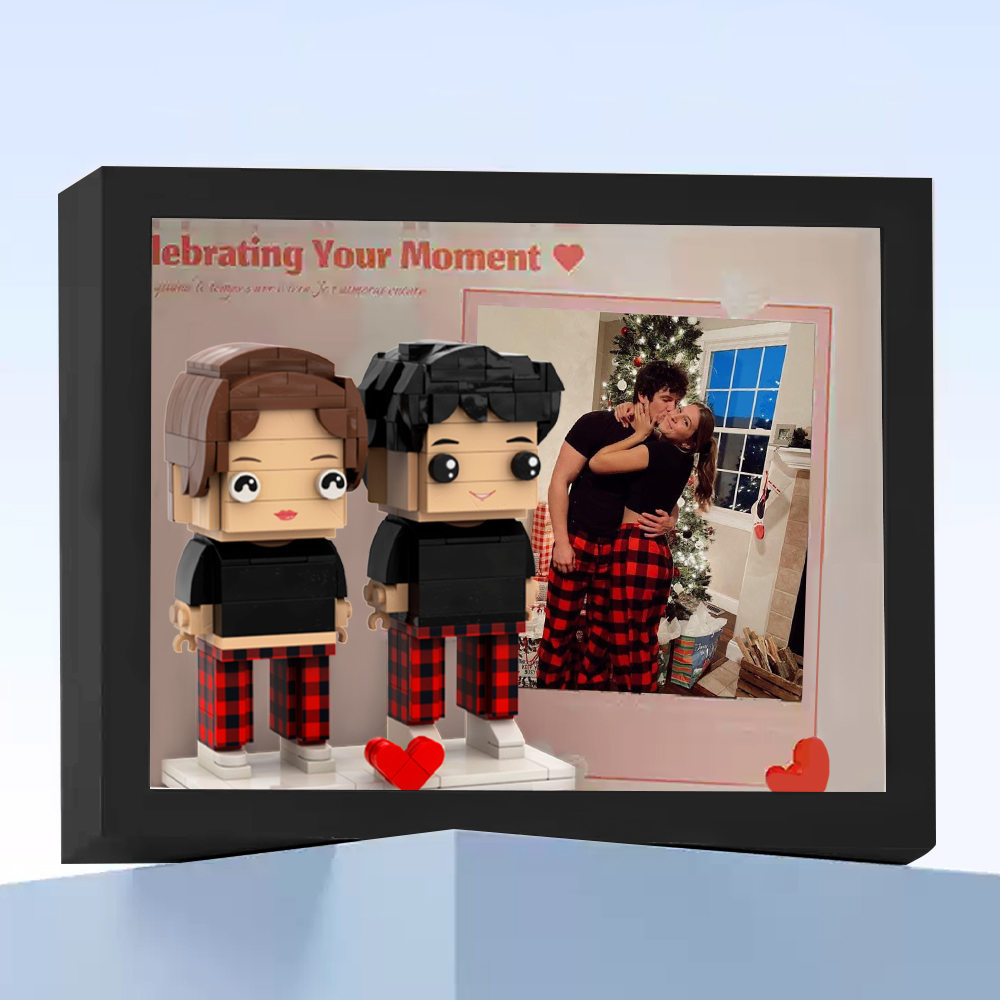 Fully Body 2 People Custom Brick Figures Photo Framed