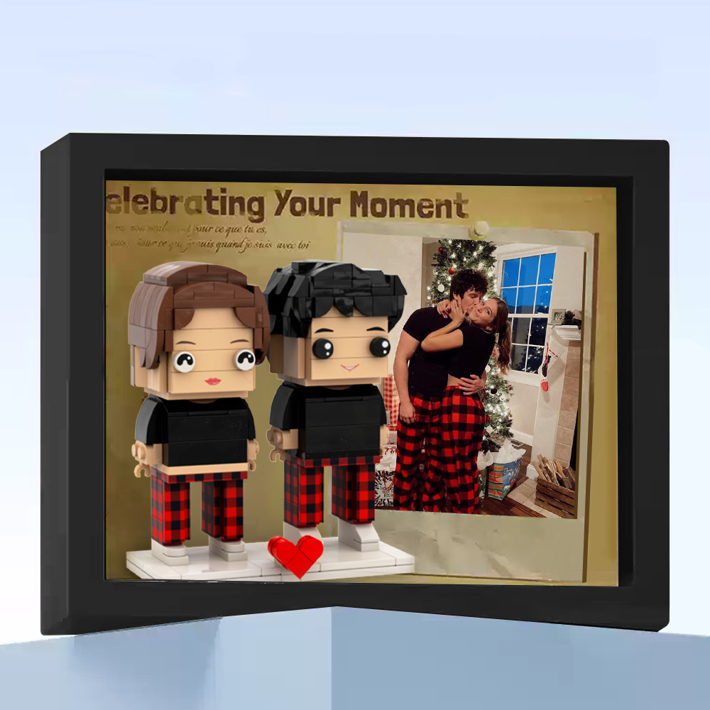 Fully Body 2 People Custom Brick Figures Photo Framed
