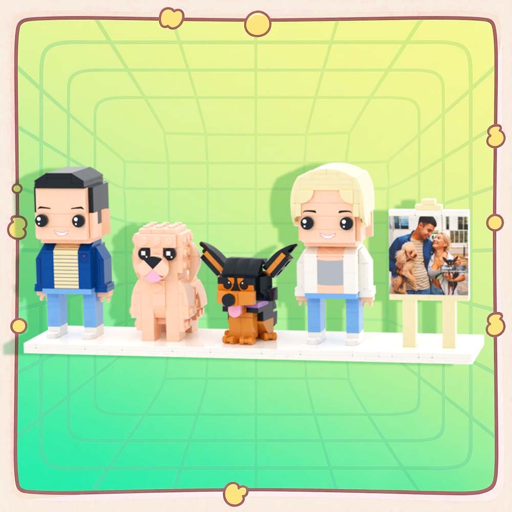 Customizable Full Body 2 People Brick Figures Persaonalized Brick Figures with  Pets Gift for Couple - MyCustomBrickFigures
